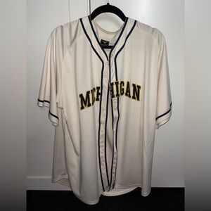 Michigan varsity button up jersey